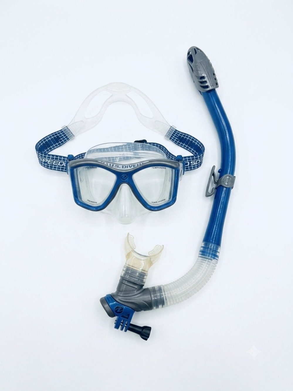 U.S. Divers Diving Mask and Snorkel Set with mount